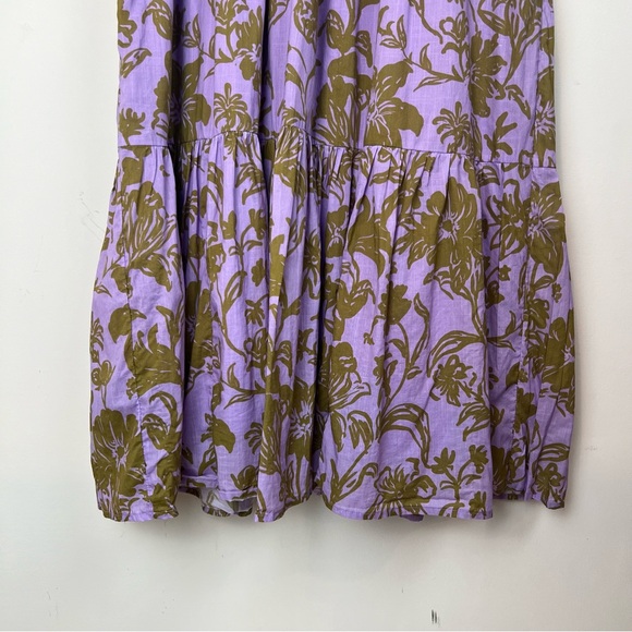 Anthropologie Peregrine Tiered Midi Dress Smocked Cottagecore Large L Purple - Picture 13 of 16